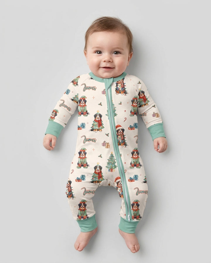 Christmas Bernese Mountain Dog Family Matching Bamboo Convertible Zippy