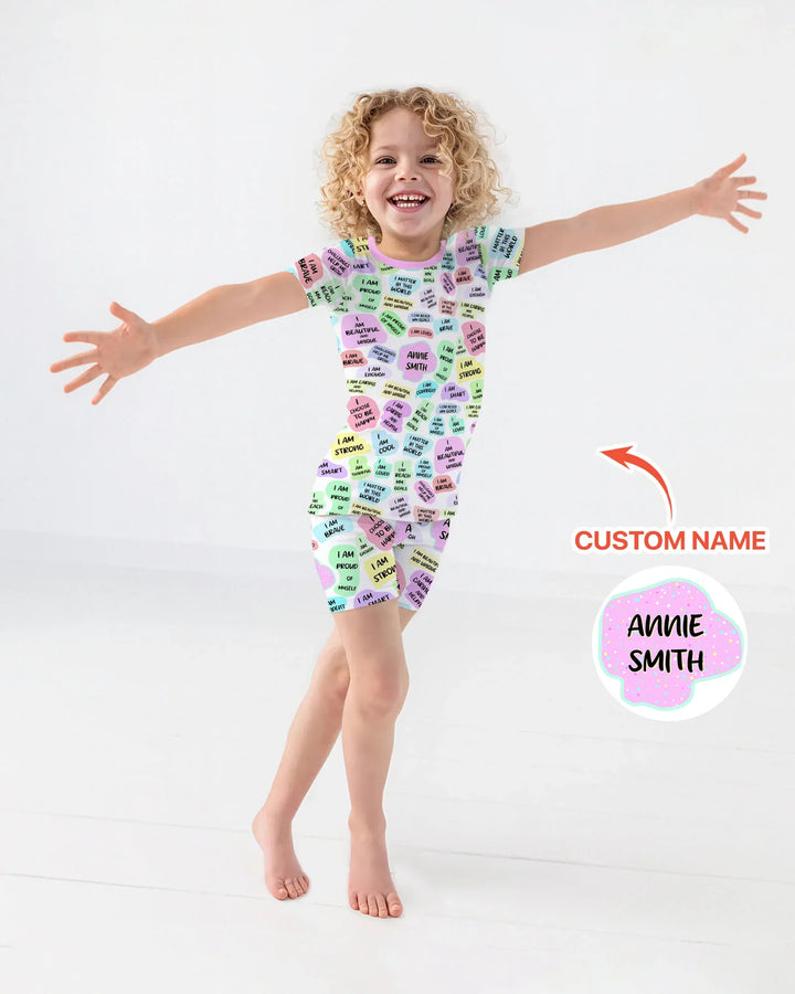 Mom & Baby Daily Affirmation Bamboo Two Piece Short Sleeve Shorts Pajama Set