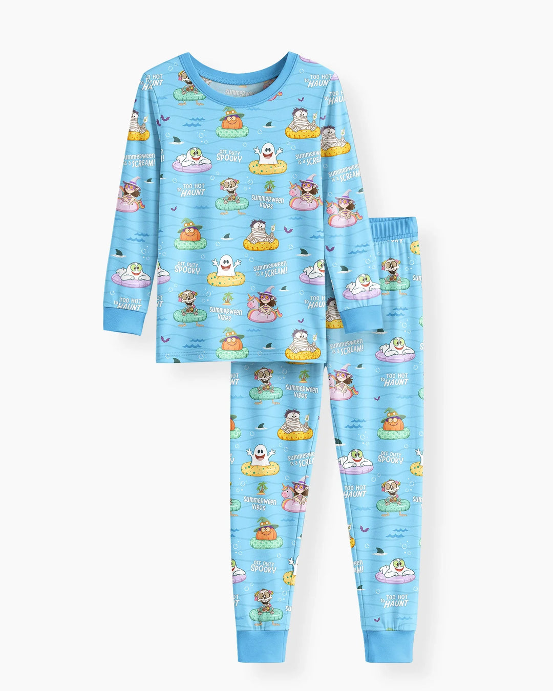 Summerween Cartoon Bamboo Two Piece Long Sleeve Pajama Set