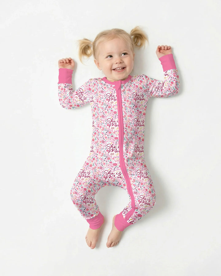 She Is Mom Floral Bamboo Cremallera Convertible
