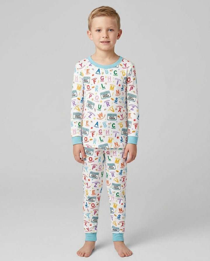 Zweiteiliges Langarm-Pyjama-Set mit Sommerfrüchten
