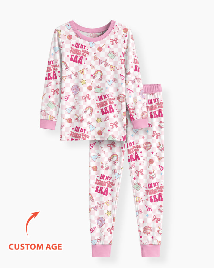 Personalized In My Birthday Era Bamboo Two Piece Long Sleeve Pajama Set