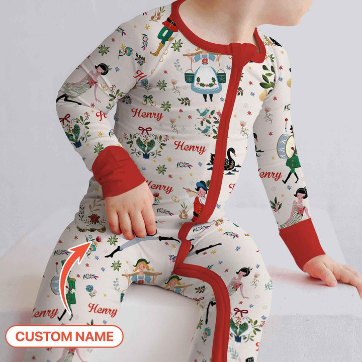 12 Days Of Christmas Custom Name Convertible Zippy , 12 Days Of Christmas Custom Name Convertible Zippy - 0-3M / Girl