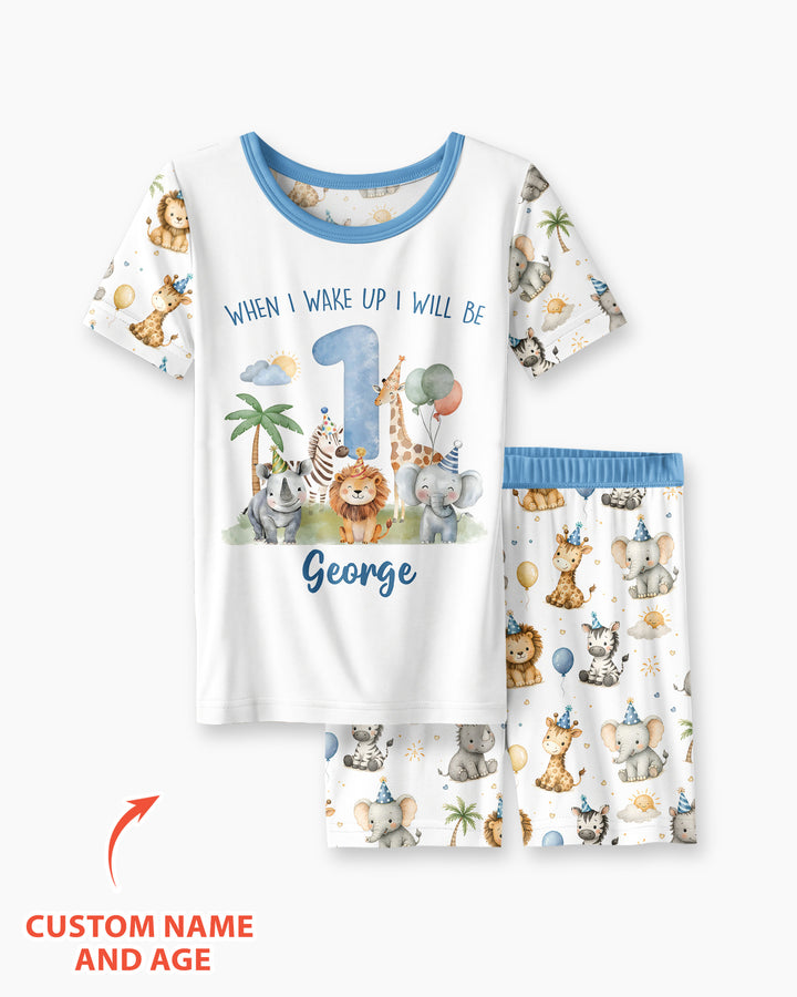 Schlafanzug-Set zweiteilig, kurze Ärmel, kurze Hose, Bambus