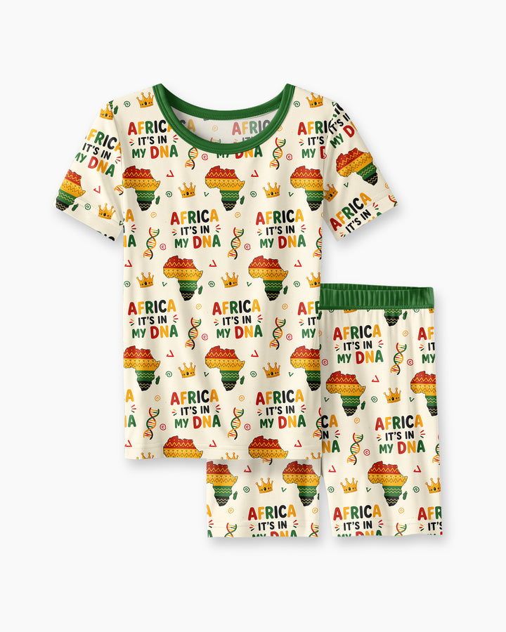 Conjunto de Pijama de Dos Piezas de Bambú con Mangas Cortas y Pantalones Cortos