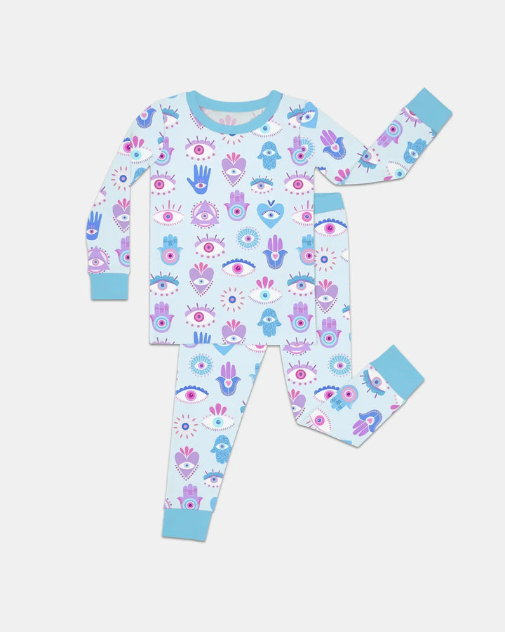 Zweiteiliges Langarm-Pyjama-Set mit Sommerfrüchten
