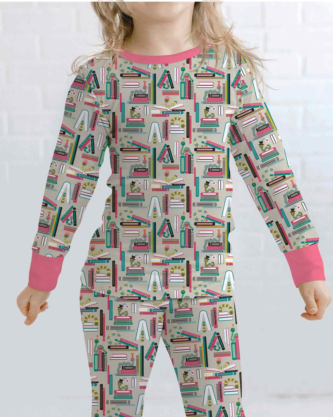 Bookworm Adventures Bamboo Two Piece Long Sleeve Pajama Set