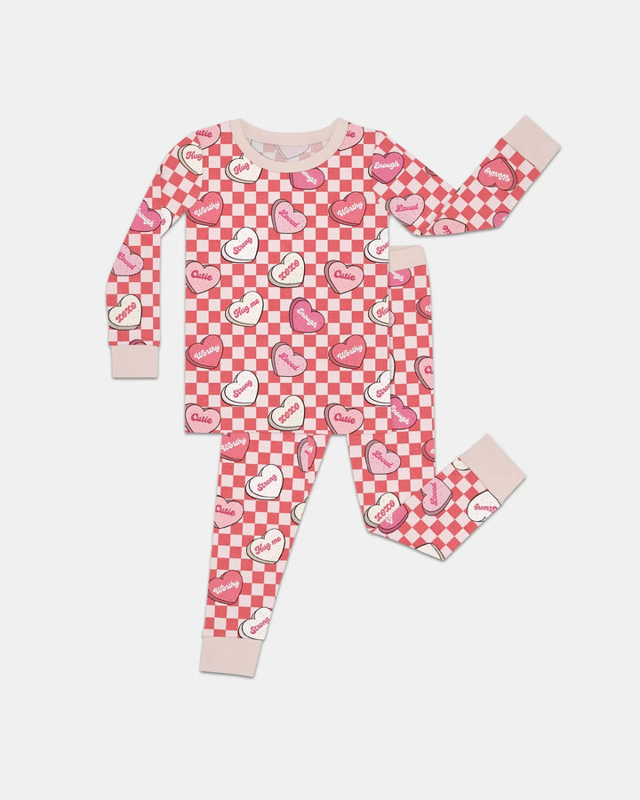 Valentine in Hearts Two Piece Long Sleeve Pajama Set