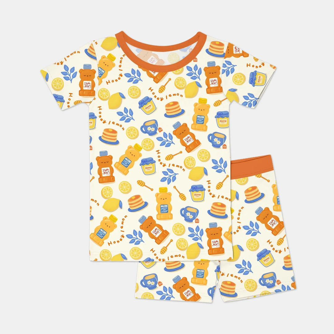 Honey Bear Bottle Two Piece Short Sleeve Shorts Pajama Set