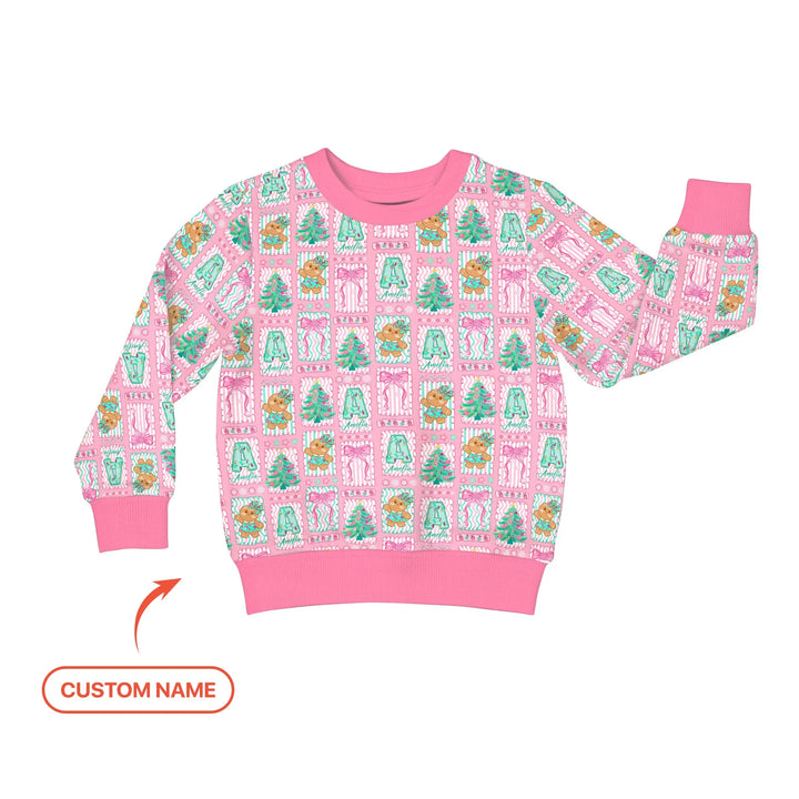 Custom Name "Merry Pink Christmas" Crewneck Sweatshirt