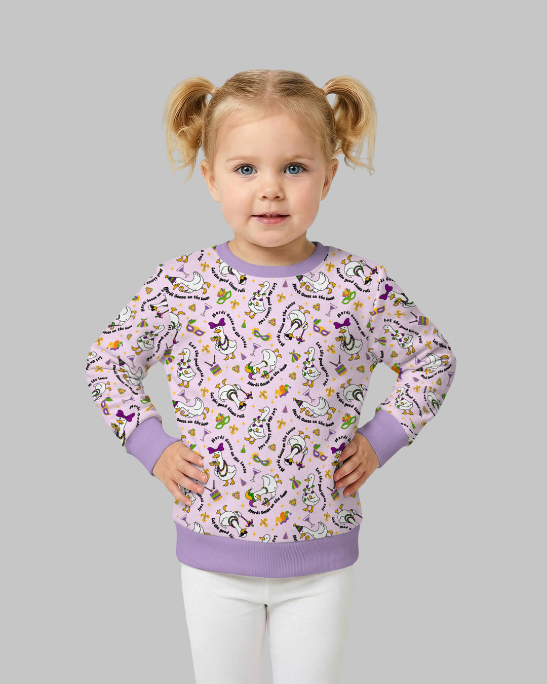 Mardi Gras Silly Goose  Crewneck Sweatshirt