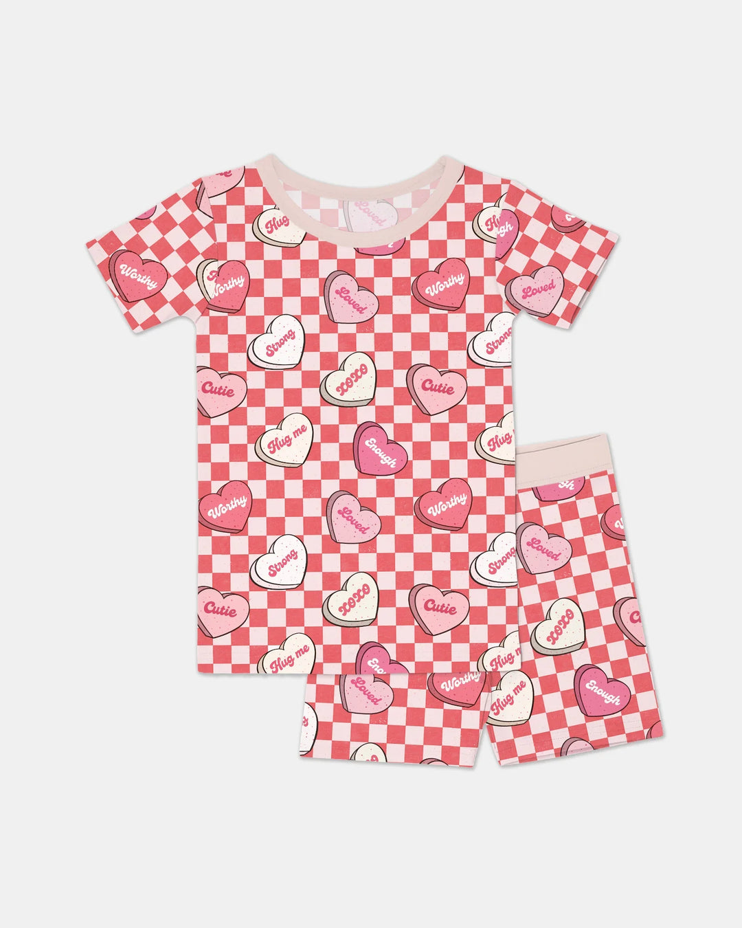 Valentine in Hearts Two Piece Short Sleeve Shorts Pajama Set