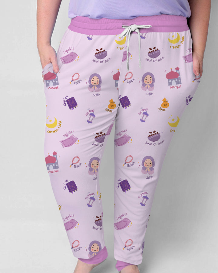 Cute Ramadhan Mubarak Women Pajama Set