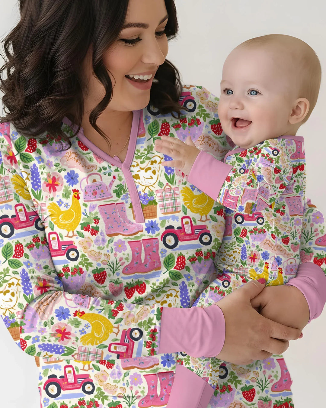 Farm Life Mommy & Me Matching Bamboo Convertible Zippy