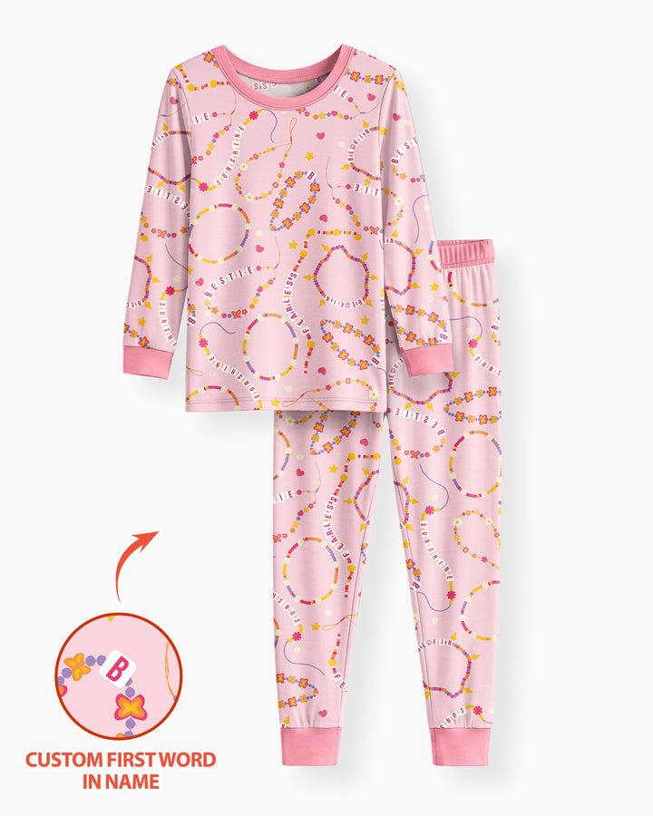 Conjunto de pijama de dos piezas de bambú con mangas largas, plantilla PERSONALIZADA