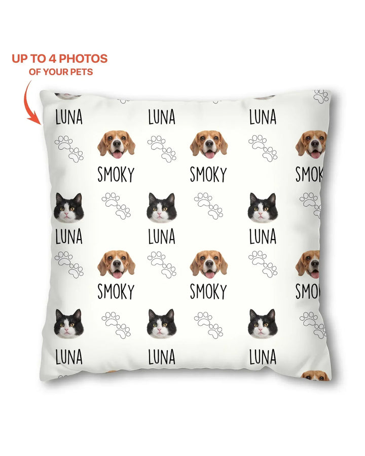 Custom Name and Pet Photos Pillow Case
