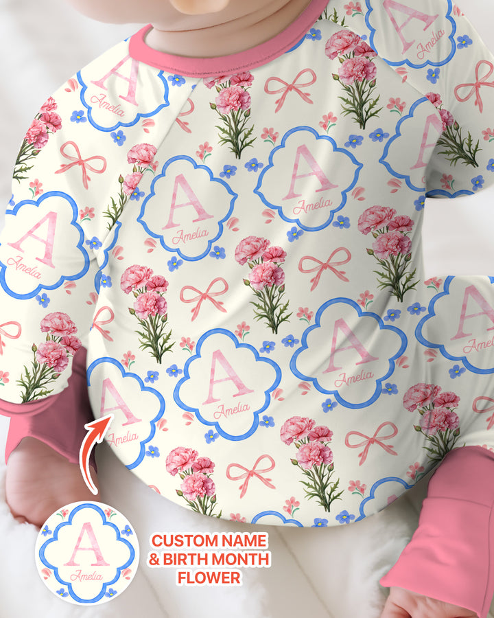 Personalized Birth Flower Mommy And Me Matching Bamboo Convertible Zippy