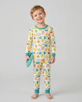 Conjunto de pijama de bambú de dos piezas de manga larga a juego para la familia de campistas divertidos