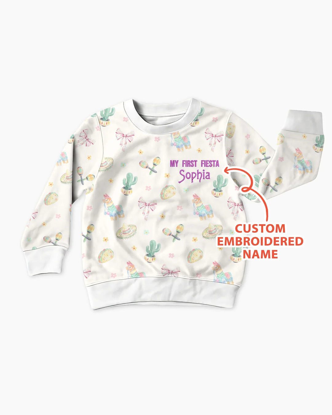 Embroidered My First Cinco De Mayo  Bamboo Crewneck Sweatshirt