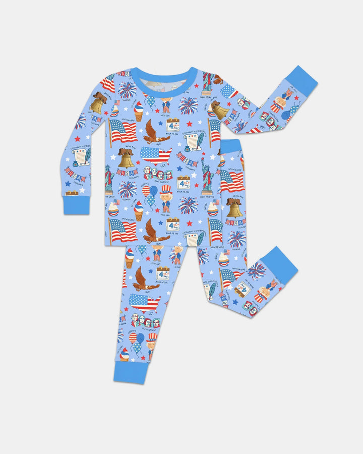 Zweiteiliges Langarm-Pyjama-Set mit Sommerfrüchten