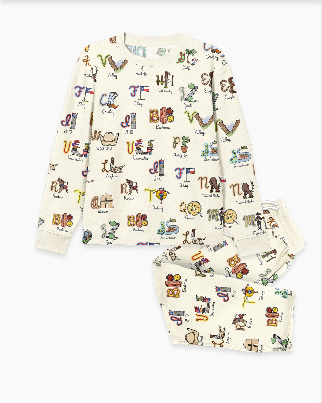 Texas Alphabet Bamboo Men's Pajama Set