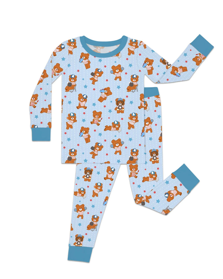 Born To Play Baseball Bamboo Two Piece Long Sleeve Pajama Set