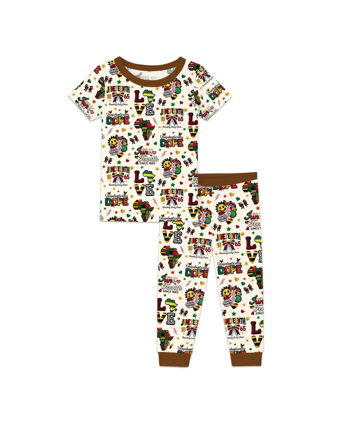 Juneteenth Breaking Every Chain Bamboo Two Piece Short Sleeve Pajama Set