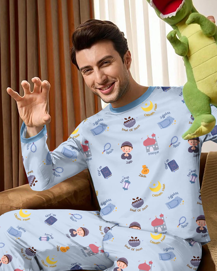 Cute Ramadhan Mubarak Men's Pajama Set
