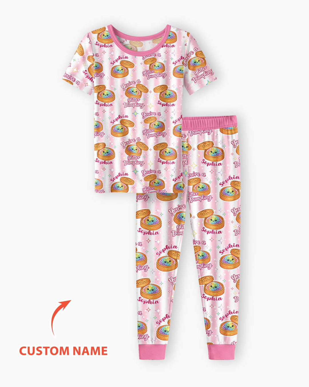 Conjunto de pijama de dos piezas de bambú de manga corta, plantilla personalizada