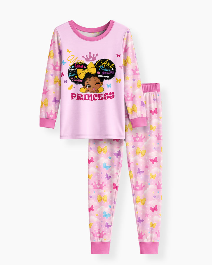 Afro Princess You Are Beautiful Bamboo Two Piece Long Sleeve Pajama Set