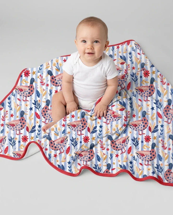 Patriotic Mallard Duck Bamboo Blanket