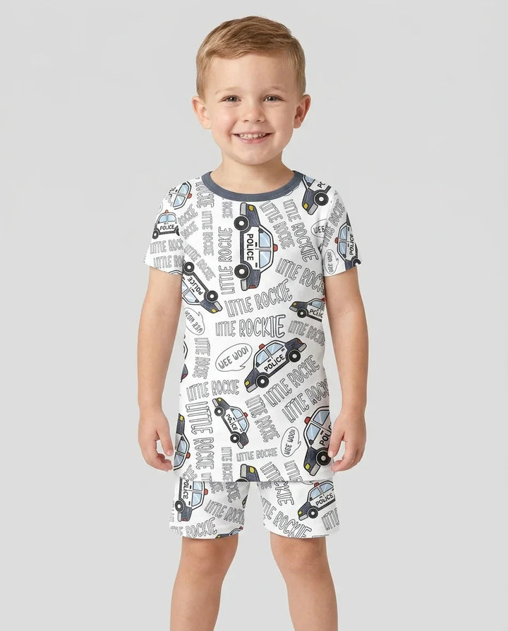 Little Rookie Bamboo Two Piece Short Sleeve Shorts Pajama Set