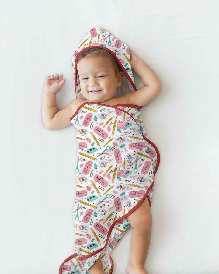 Pink Power School Supplies Hooded Bamboo Towel Set