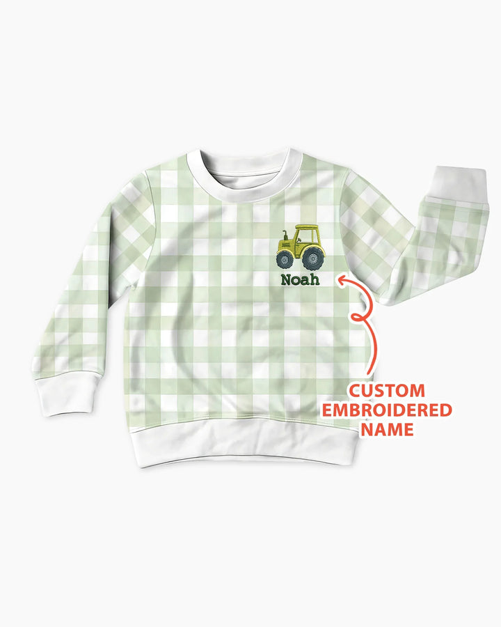 Personalized Embroidered Baby Boy Bamboo Crewneck Sweatshirt