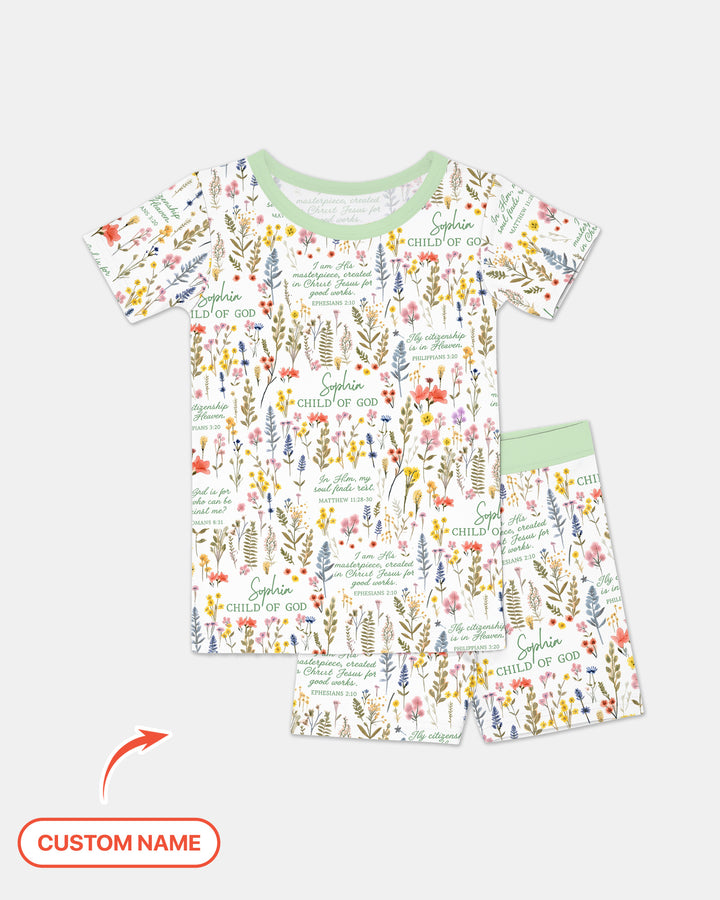 Zweiteiliges Pyjama-Set mit kurzen Ärmeln und Shorts im Sommer-Design