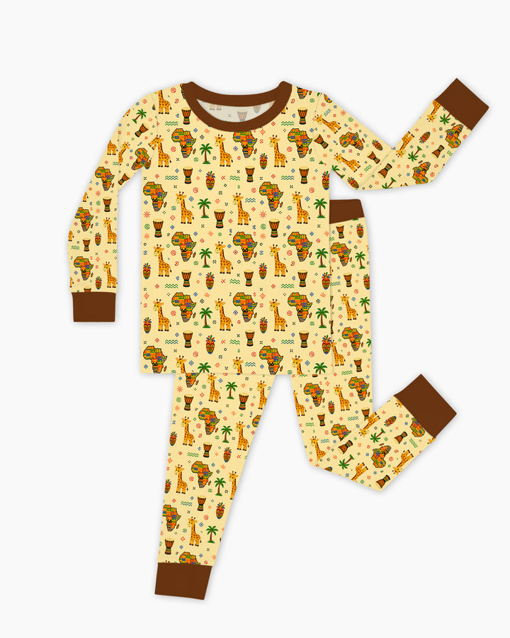 African Culture Bamboo Two Piece Long Sleeve Pajama Set