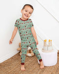 Santa In The Snow Bamboo Two Piece Short Sleeve Pajama Set