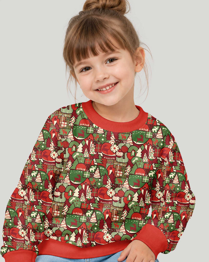 Christmas Time Mosaic Bamboo Crewneck Sweatshirt