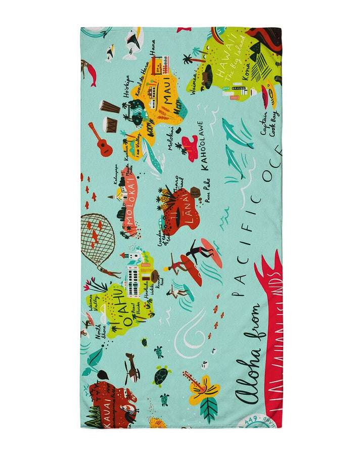 Taste & Travel Story Map Bamboo Beach Towel