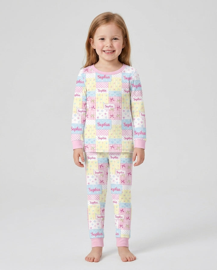 Zweiteiliges Langarm-Pyjama-Set mit Sommerfrüchten