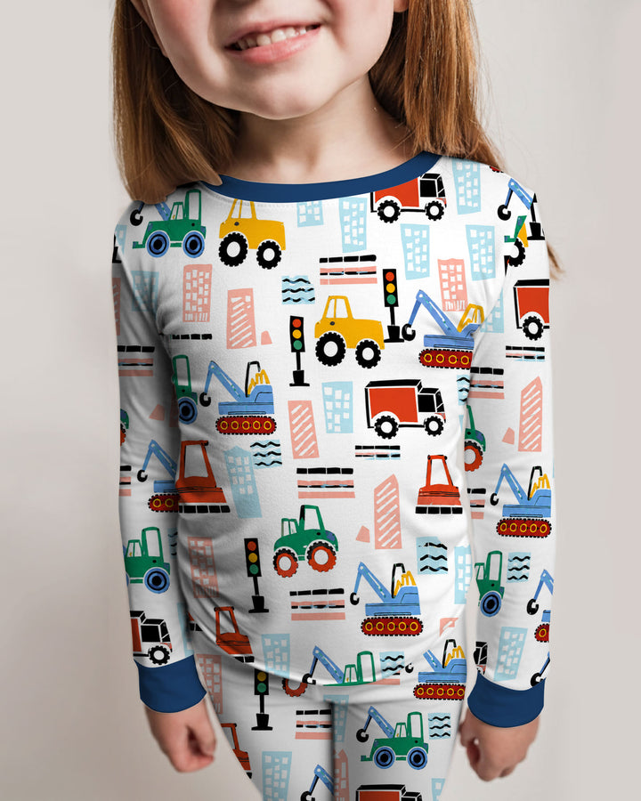 Little Builders Bamboo Two Piece Long Sleeve Pajama Set