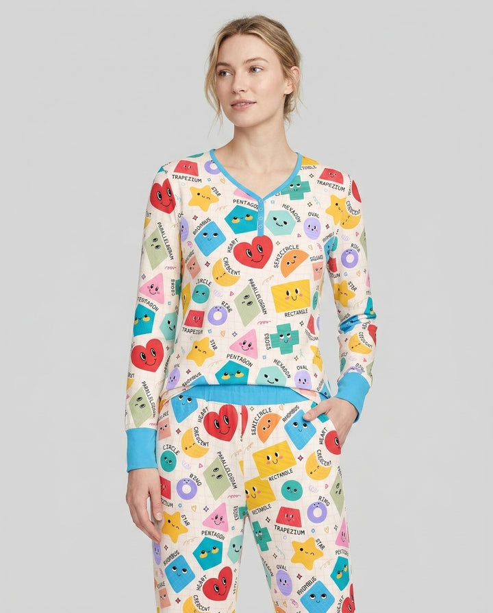 Happy Shape Squad Family Matching Bamboo Women Pajama Set