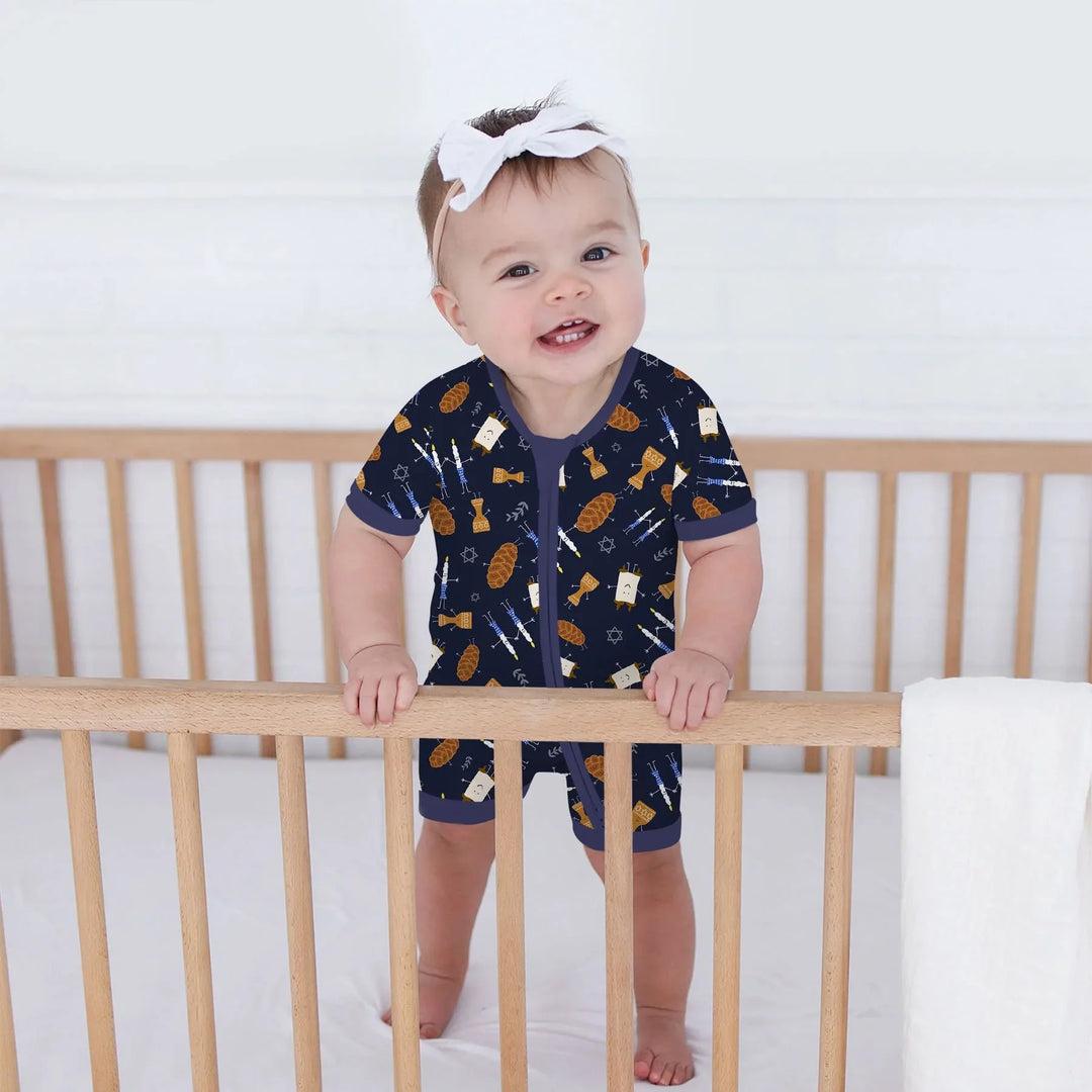 Shabbat Shalom Family Matching Shorty Zippy