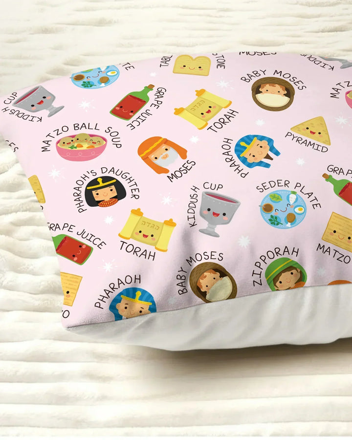 Cute Passover Characters Pillow Case