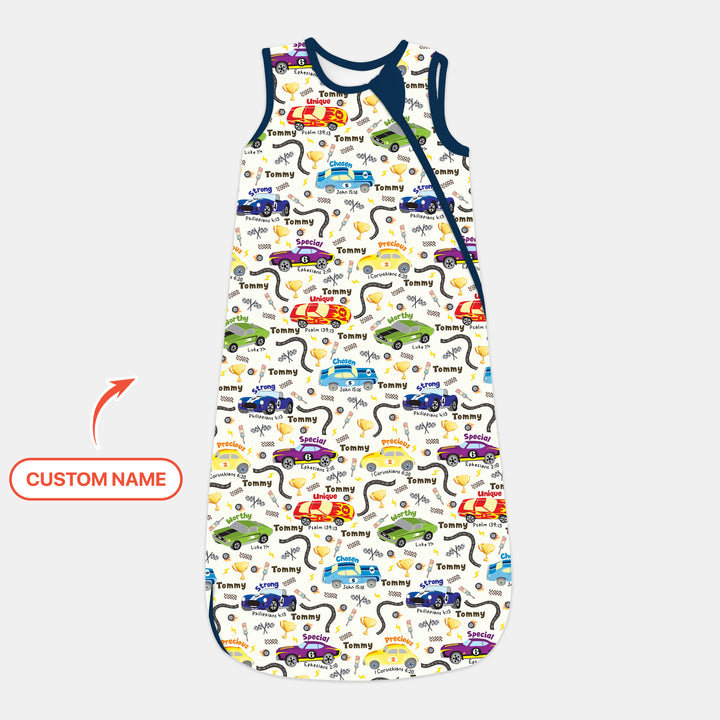 Racing Fun God Says I Am Custom Name Sleep Bag