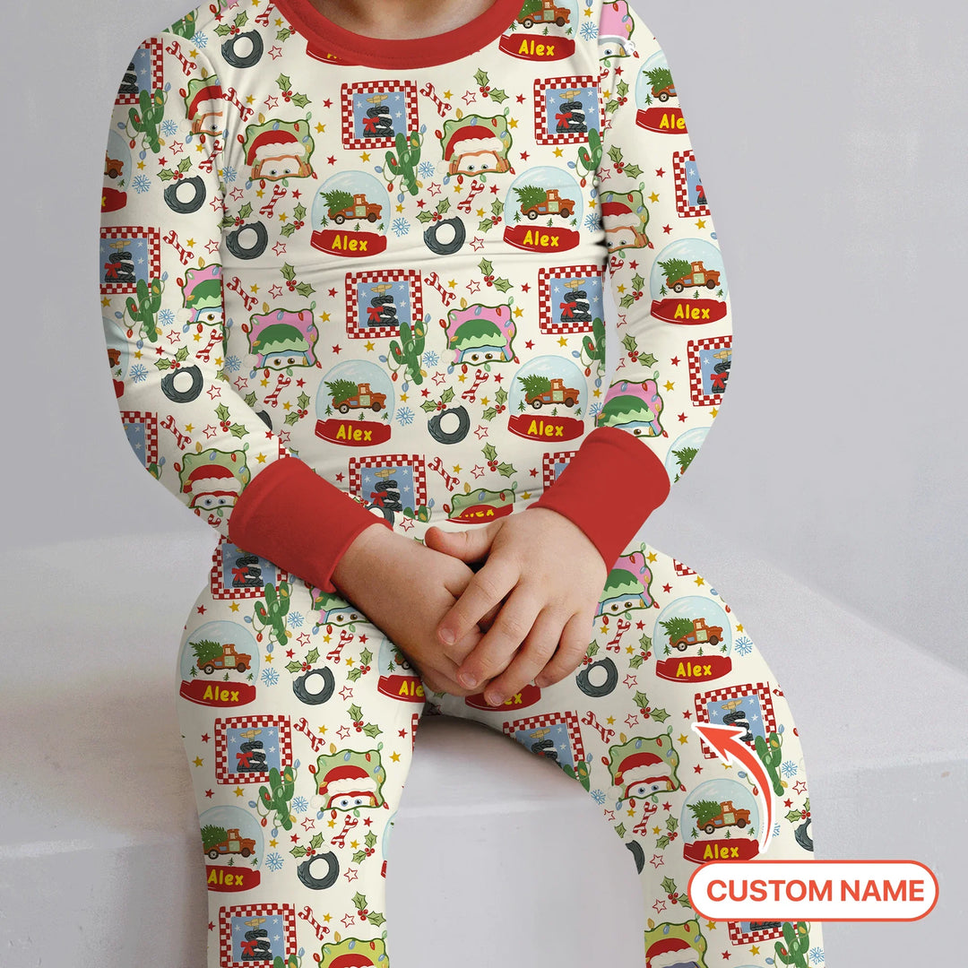 Zweiteiliges Langarm-Pyjama-Set mit Sommerfrüchten