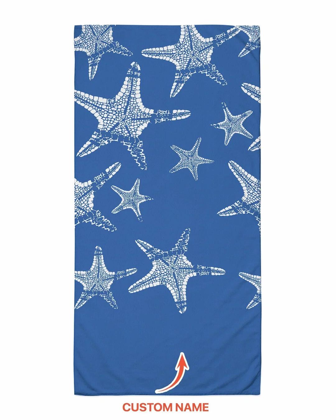 Custom Photo Starfish With Names Bamboo Beach Towel