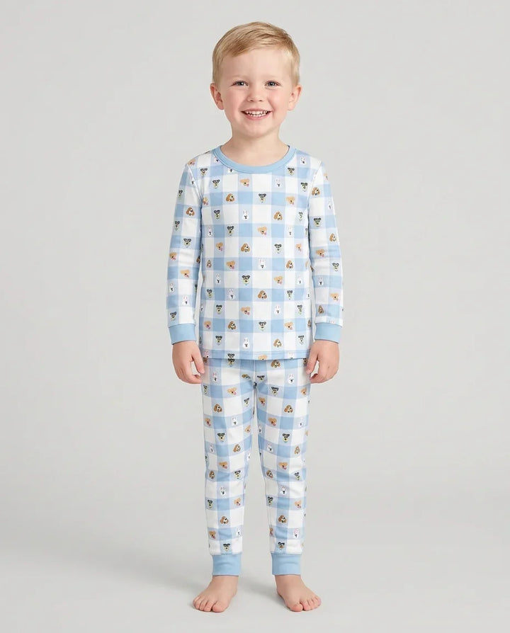 Plaid Pals Family Matching Bamboo Two Piece Long Sleeve Pajama Set