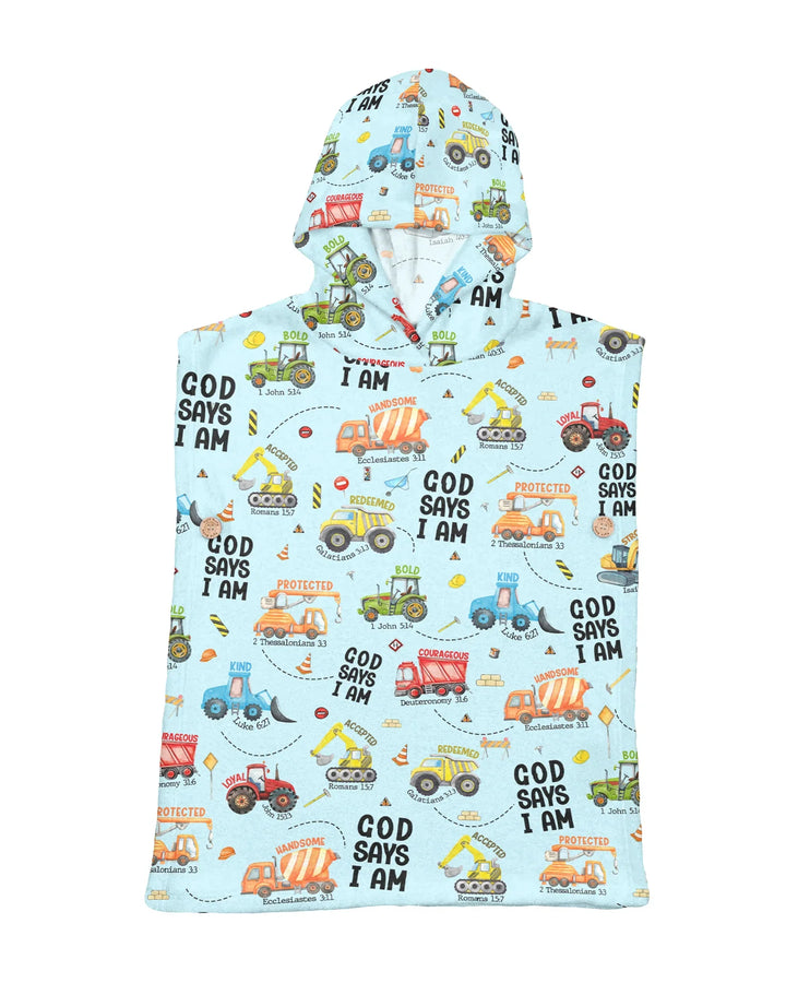 God Says I Am Boy Bamboo Swim Poncho