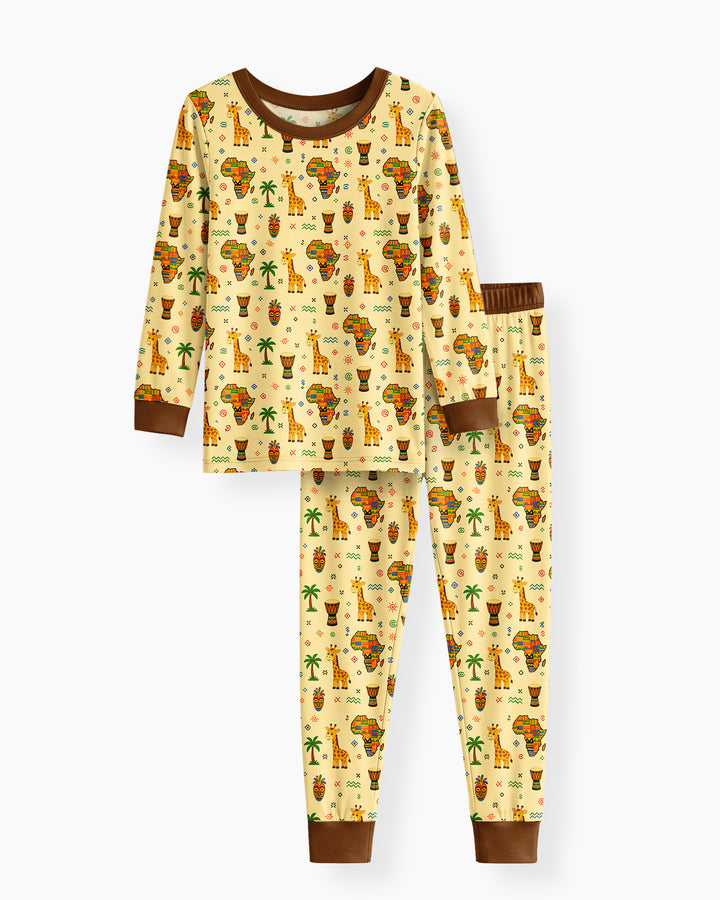 Conjunto de pijama de dos piezas de bambú de manga larga